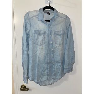 Light denim button-down shirt